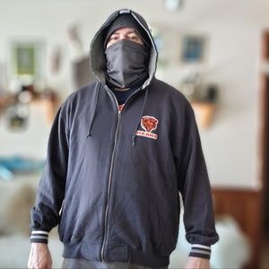 NFL Bears Navy Full Zip Hoodie Jacket Large